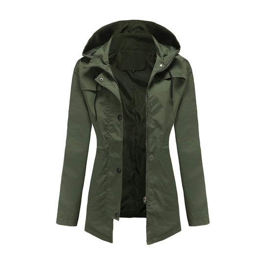 Damen wetterfeste Freizeitjacke mit verstellbarer Kapuze R&B