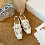 Damen sportive Ballerinas mit atmungsaktivem Netzdesign und glänzender Oberfläche