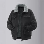 Herren kuschelige Teddy-Fleecejacke mit praktischen Brusttaschen und elastischen Bündchen R&B