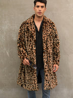 Herren Modischer Leopardenfell-Mantel R&B