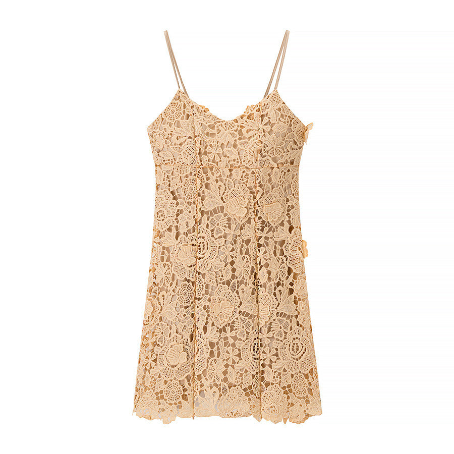 Damen Spitzensommerkleid mit zartem Trägerdesign R&B