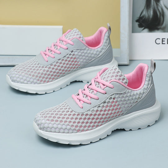 Damen nan leichte dreidimensionale Mesh-Walking-Sneaker mit viskoelastischem Fußbett und haftstarker Profilsohle R&B
