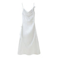 Damen Satin-Kleid mit elegantem Rüschendesign und verstellbaren Trägern R&B