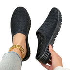 Damen nan atmungsaktiver Netz-Slipper mit Diamantstruktur-Obermaterial und gedämpfter Leichtsohle R&B
