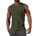 Herren nan athletisches Tanktop mit extra tiefem Armanschnitt und elastischem Baumwollmix R&B