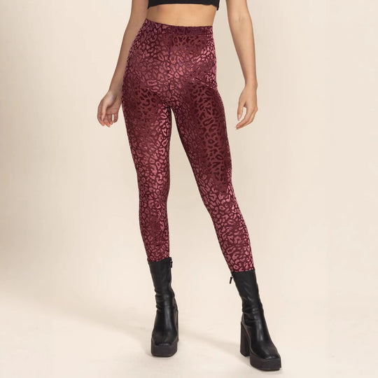 Damen Hochtaillierte Leggings mit animalischem Muster R&B