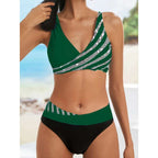 Damen Sportlicher Badeanzug mit kreativen Streifen R&B