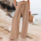Damen Weite hose mit elastischem Bund und praktischen Taschen R&B
