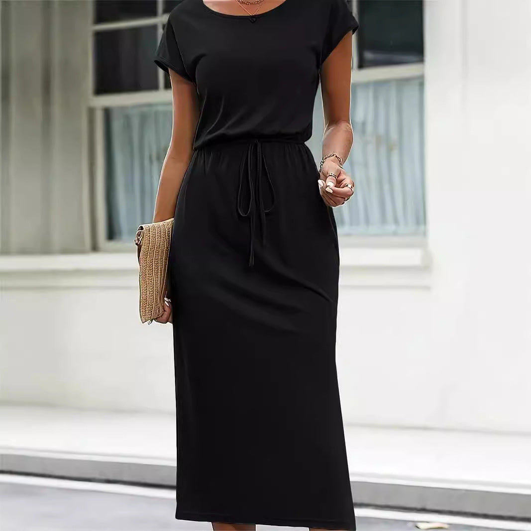 Damen Midi-Kleid mit elastischem Bund