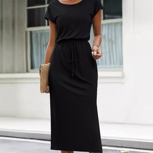 Damen Midi-Kleid mit elastischem Bund R&B
