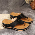 Damen komfortable Zehentrenner-Sandalen mit modischen Blumendetails und anatomischem Fußbett R&B