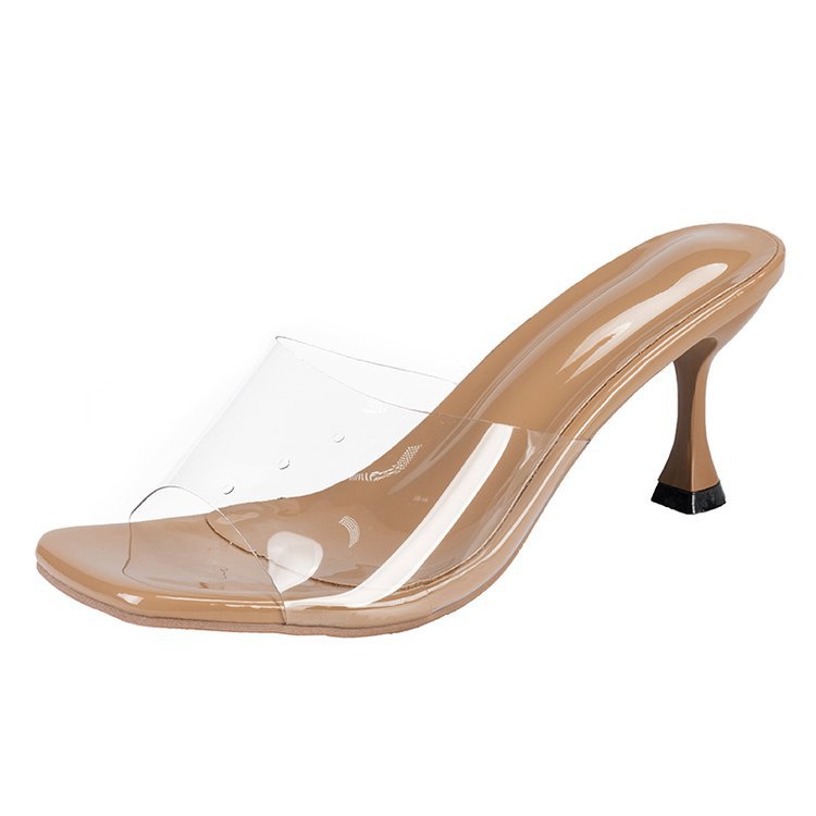Damen Transparente Mules mit elegantem Blockabsatz R&B