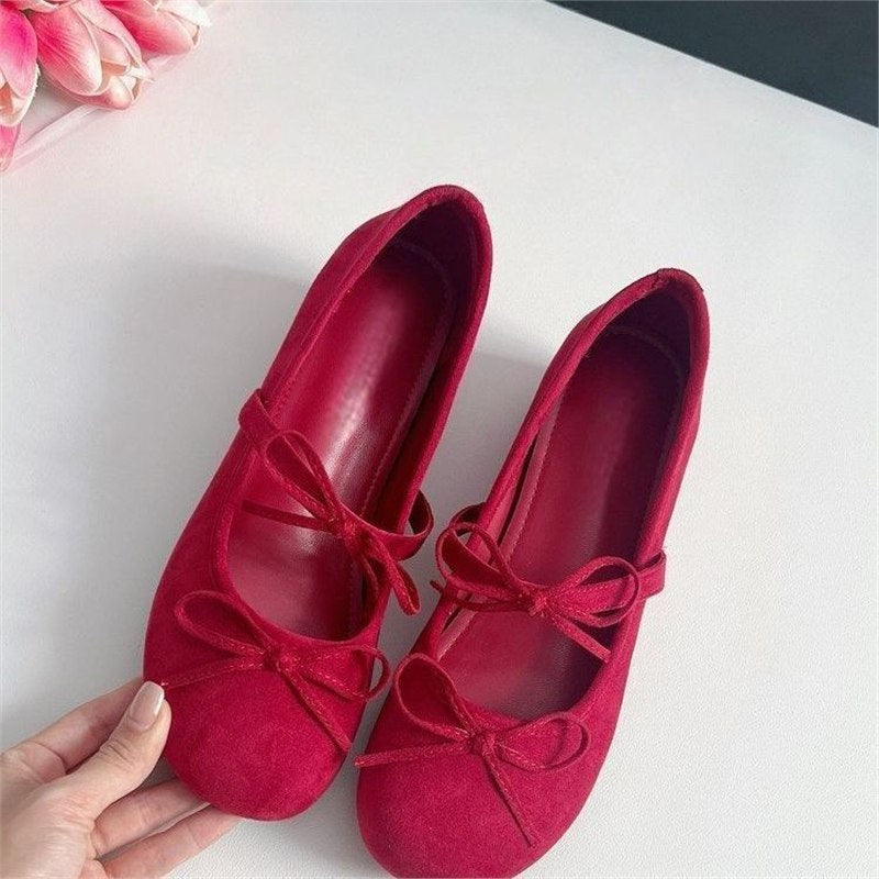 Damen Ballerinas mit Schleifenverzierung R&B