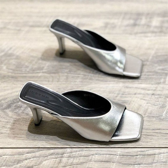 Damen elegante Mules mit geschwungenem Design R&B