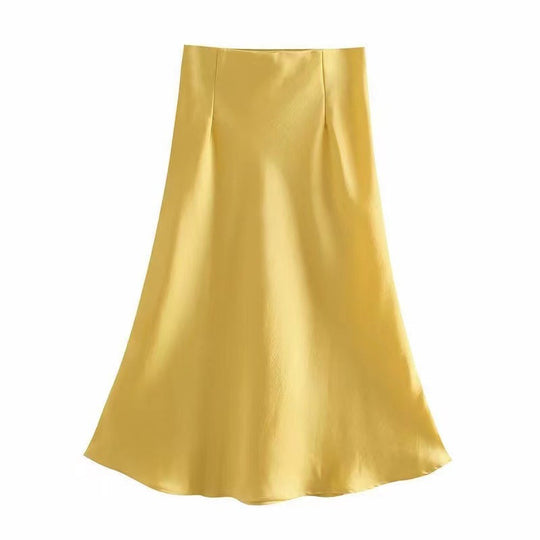 Damen Maxi-Rock aus fließendem Stoff mit elegantem Fall R&B