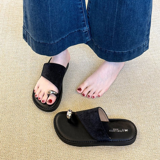 Damen modische Riemensandalen mit komfortablem Fußbett und zierlichem Design R&B