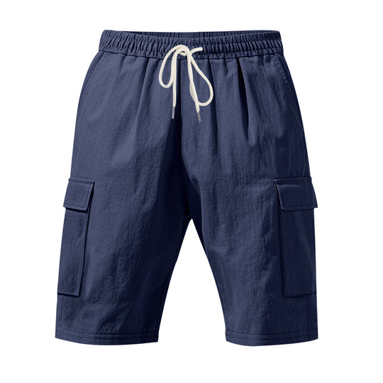 Herren nan Reise- und Outdoor-Bermuda mit elastischem Kordelbund, Sicherheits-Innentasche und aufgesetzten Klappentaschen R&B