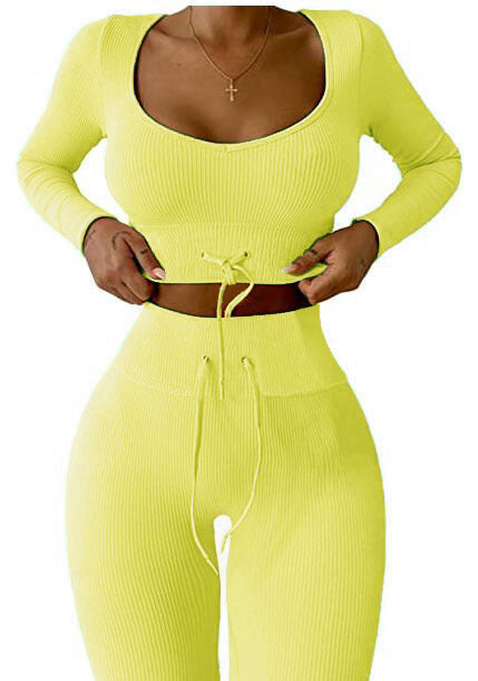 Damen Rippstrick Set mit verstellbarem Bund R&B