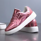 Damen Glänzende Sneakers mit dämpfender Sohle und atmungsaktivem Innenfutter
