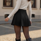 Damen Plissierter Minirock mit angedeutetem Bund R&B