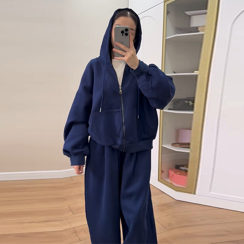 Damen lässiger Hoodie- und Jogginghose-Anzug R&B
