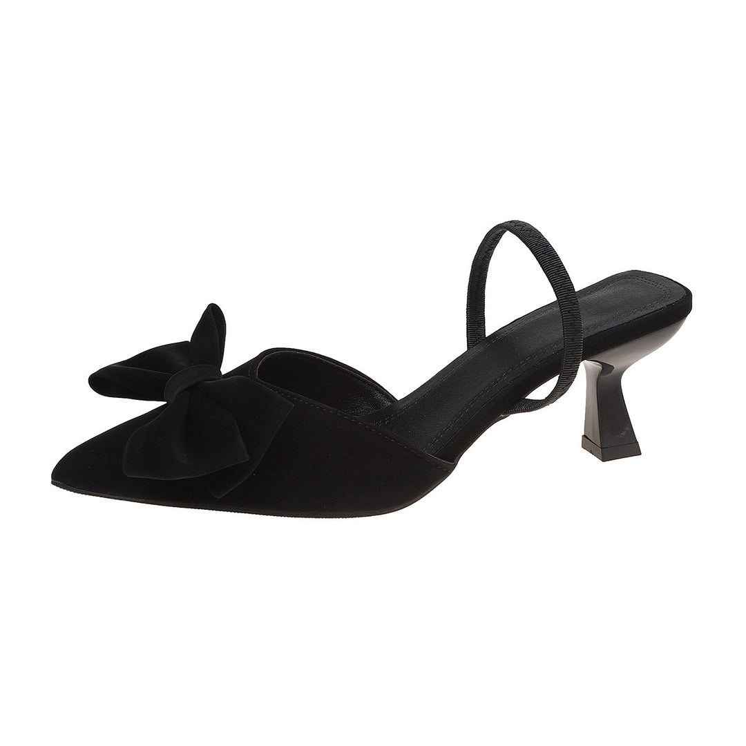 Damen Slingback Pumps mit dekorativem Schleifen-Detail und elegantem Blockabsatz R&B