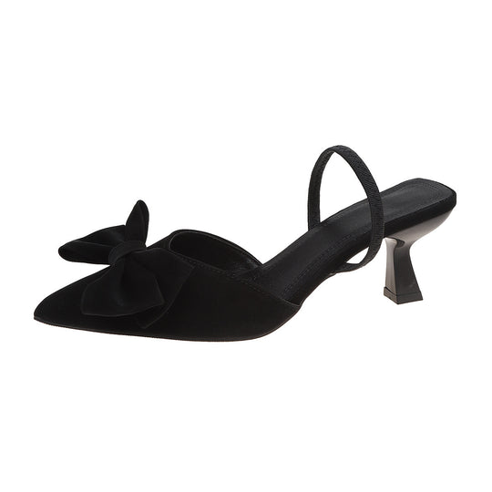 Damen Slingback Pumps mit dekorativem Schleifen-Detail und elegantem Blockabsatz R&B