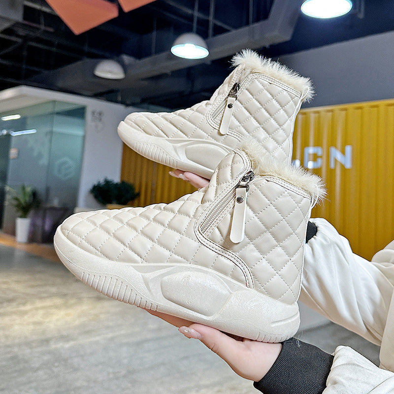Damen modische Winterstiefel mit isolierendem Futter und praktischem Reißverschluss R&B
