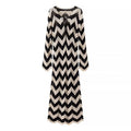 Damen Maxikleid mit zigzag Muster R&B
