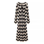 Damen Maxikleid mit zigzag Muster R&B
