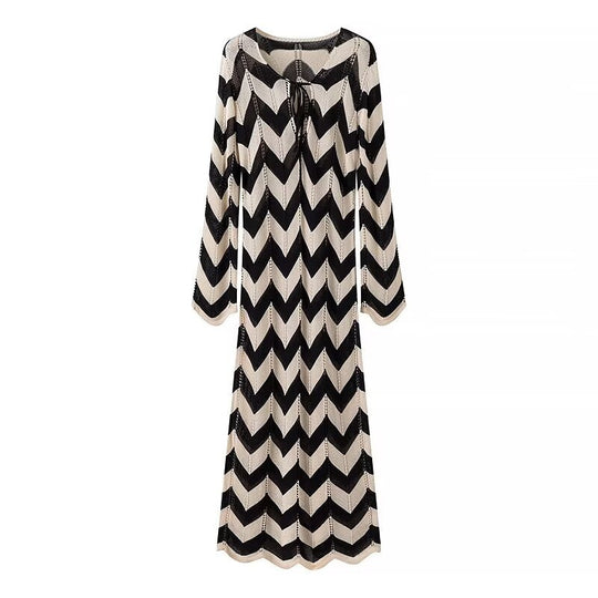 Damen Maxikleid mit zigzag Muster R&B