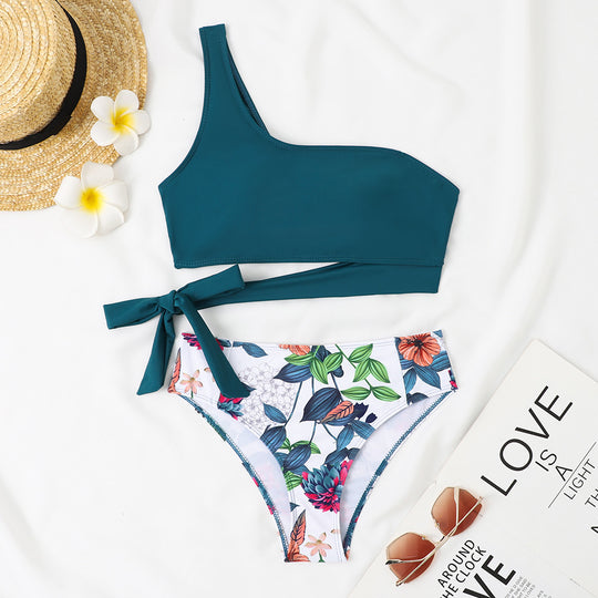 Damen Asymmetrischer Bikini mit verstellbarem Bindegurt R&B