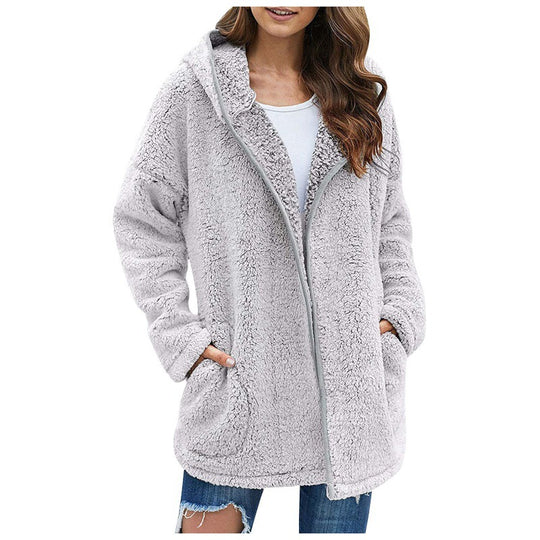 Damen kuschelige Fleecejacke mit weitem Schnitt und hochwertiger Verarbeitung R&B