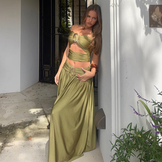 Damen Zweiteiliges Maxikleid mit raffiniertem Design und eleganten Details R&B