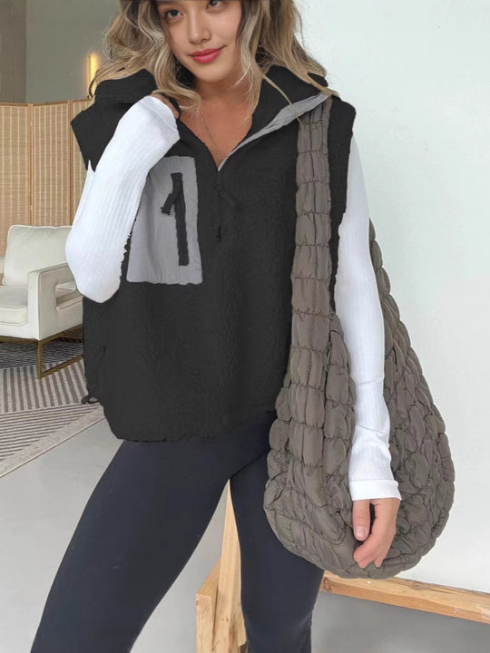 Damen Stepp-Weste mit hohem Kragen und praktischer Brusttasche R&B