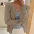 Damen weicher Strickcardigan mit dekorativen Knöpfen und raffinierter Maschenstruktur R&B