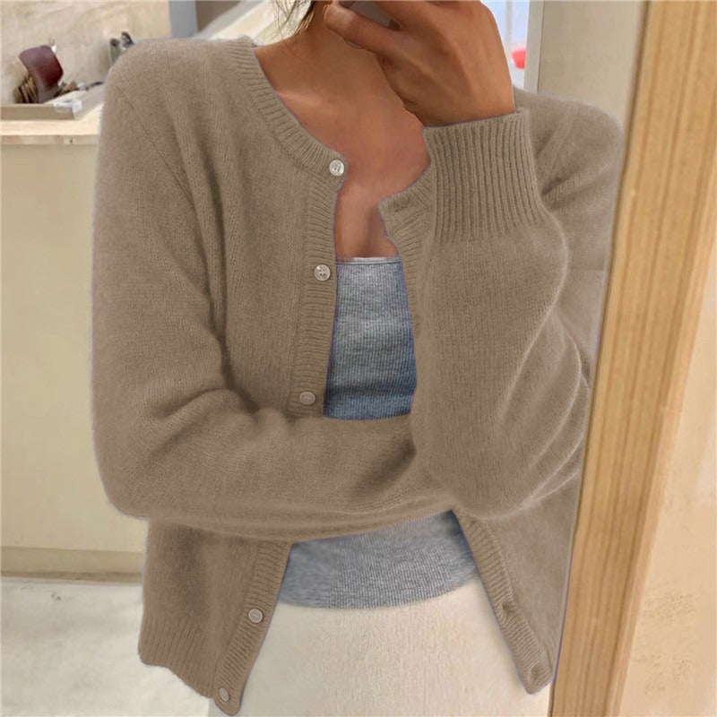Damen kuschelige Strickjacke R&B