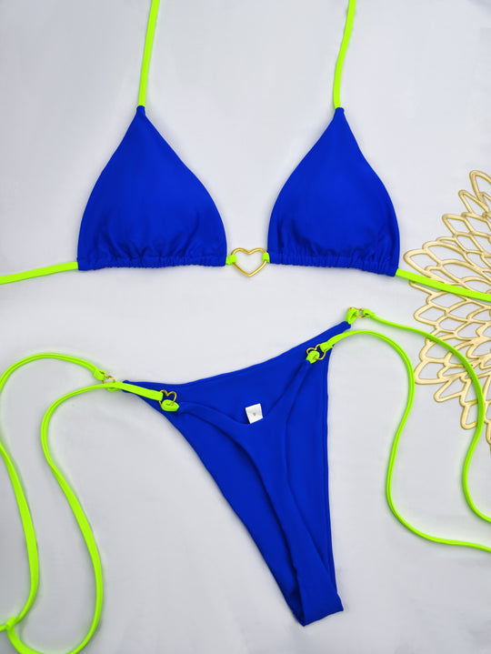 Damen Bikini-Set mit herzförmigem Detail und verstellbaren Trägern R&B