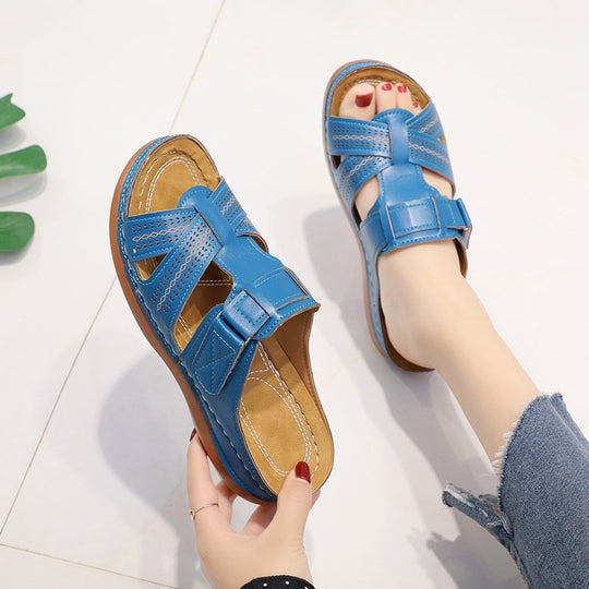 Damen ergonomische Freizeitsandalen mit verstellbarem Riemen und atmungsaktiver Obermaterialstruktur R&B