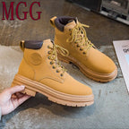 Damen robuste Schnürstiefel mit rutschfester Profilsohle R&B