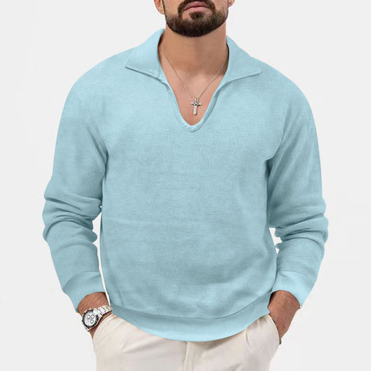 Herren modischer V-Ausschnitt Pullover aus atmungsaktivem Strickmaterial R&B