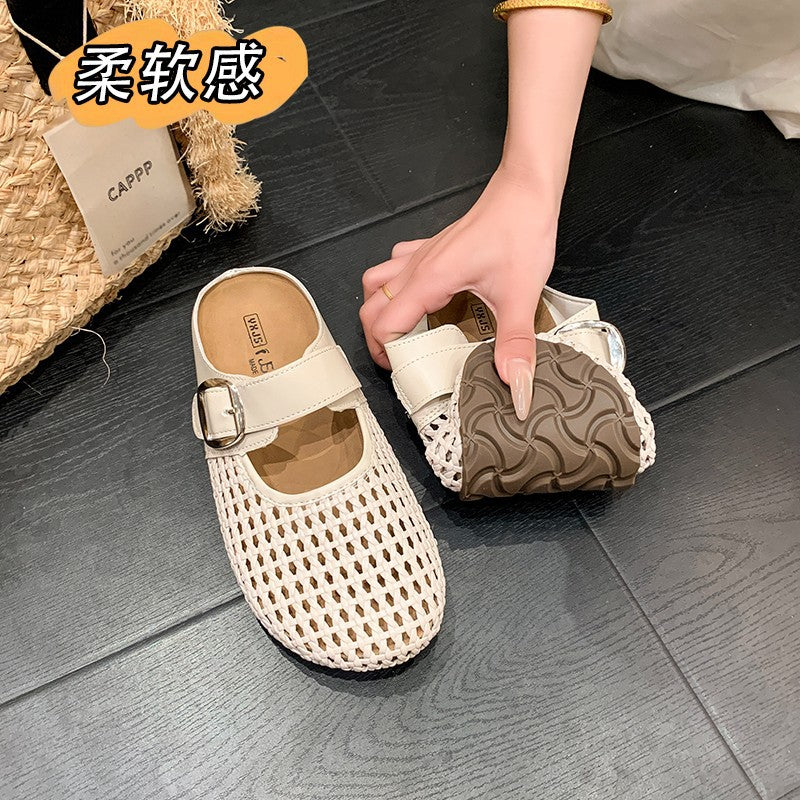 Damen Komfortable Riemchen-Clogs mit atemberaubendem Strickdesign R&B