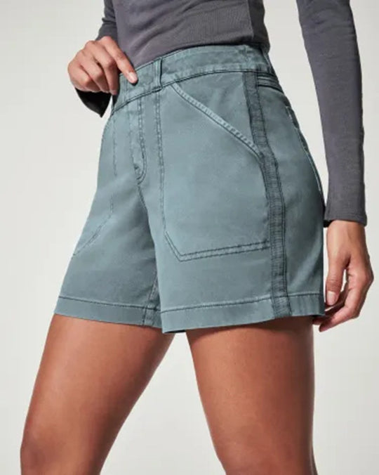 Damen modische Baumwoll-Shorts mit hoher Taille und seitlichen Taschen R&B