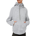 Damen sportlicher Fleece-Hoodie mit halbem Reißverschluss R&B