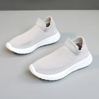 Damen atmungsaktive Slip-On Sneakers mit flexiblem Strick-Obermaterial R&B