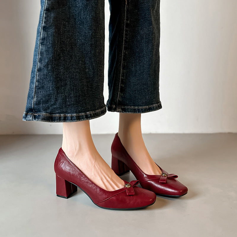 Damen elegante Pumps mit zartem Schleifen-Detail R&B