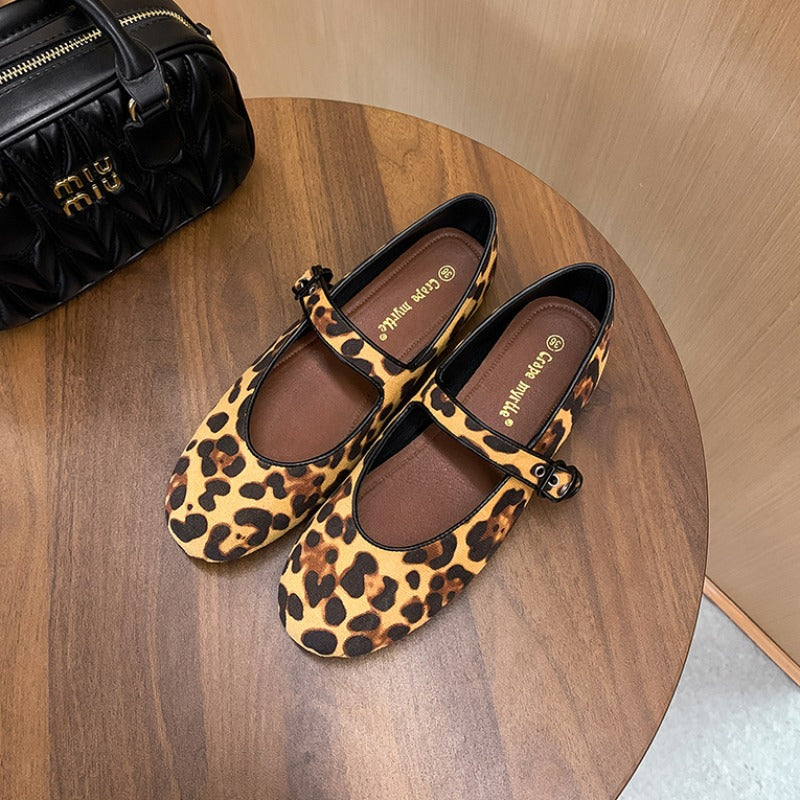 Damen Ballerinas mit verspieltem Leopardenmuster R&B