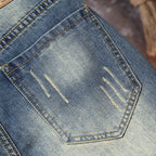 Herren Destroyed Denim-Shorts mit stylischen Rissen und Vintage-Details R&B