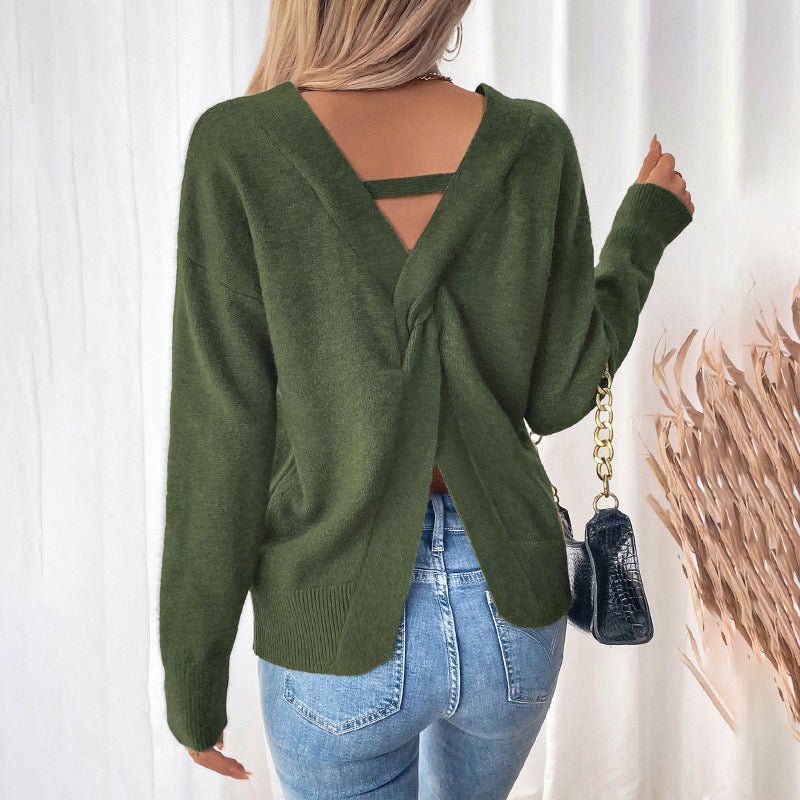 Damen V-Ausschnitt Pullover R&B