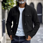 Herren nan funktionale Cord-Hemdjacke mit hohem Stehkragen, Kordelzug und aufgesetzten Pattentaschen R&B